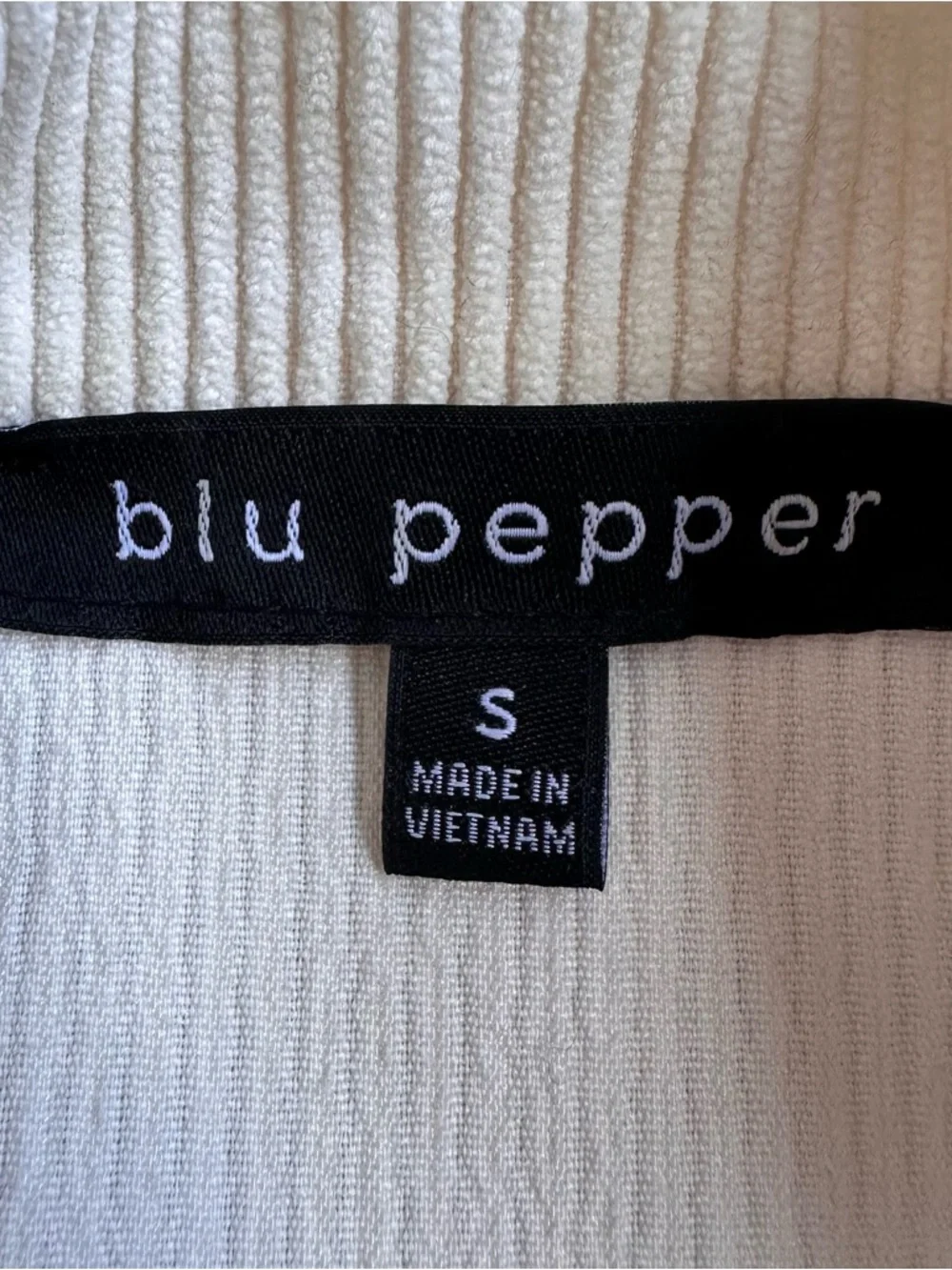 Blu Pepper Women’s Coastal Summer Cream‎ Corduroy Bomber Jacket Size Small EUC